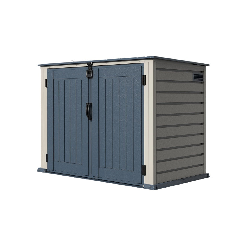 収納ボックス用屋外シェッド - 雨水対策に適したプラスチック製 - 150 x 90 x 120